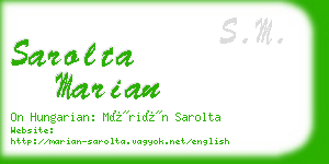 sarolta marian business card